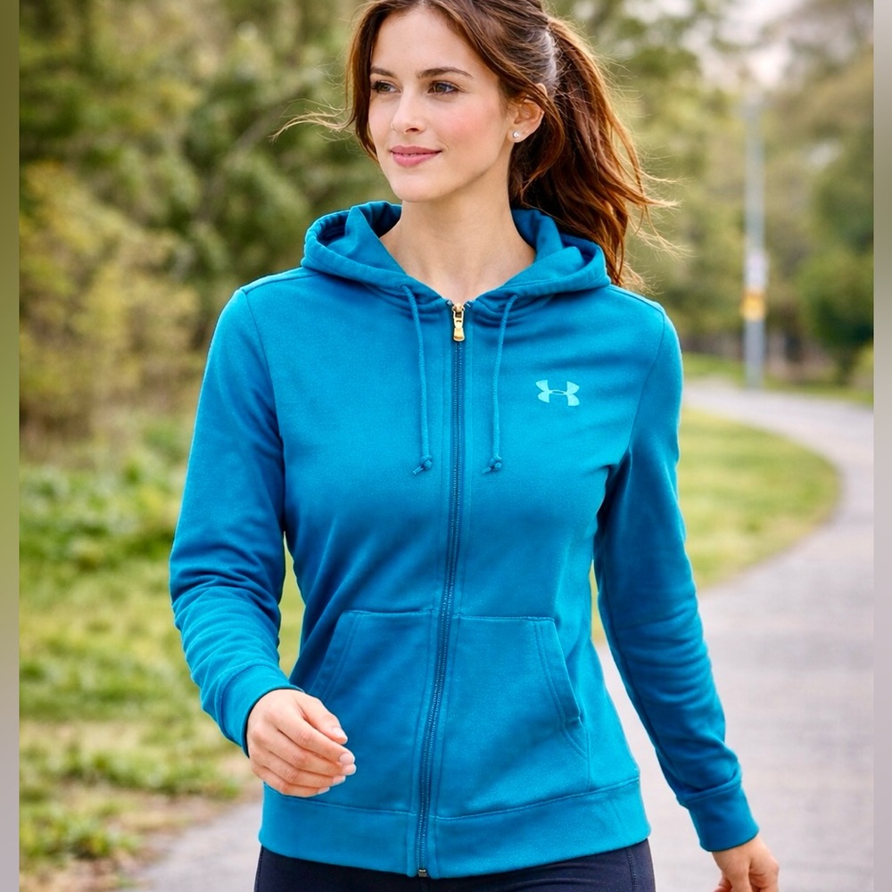 Under Armour Women's Teal Zip-Up Hoodie Size S